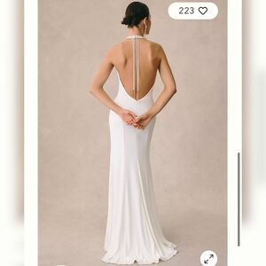 Elegant White Halter Backless Dress